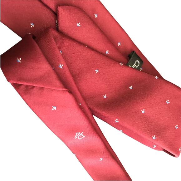 Christian Dior Monsieur Pointed Red Patterned Tie - Picture 3 of 7